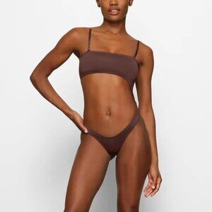 SKIMS Recyled Swim Strapless Monokini Cocoa Swimsuit